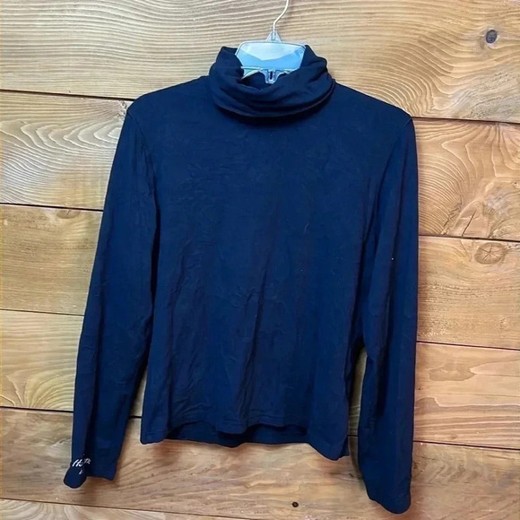 WOMENS HARLEY‎ DAVIDSON BLACK TURTLE NECK MOTORCYCLE SIZE LARGE - Picture 1 of 8
